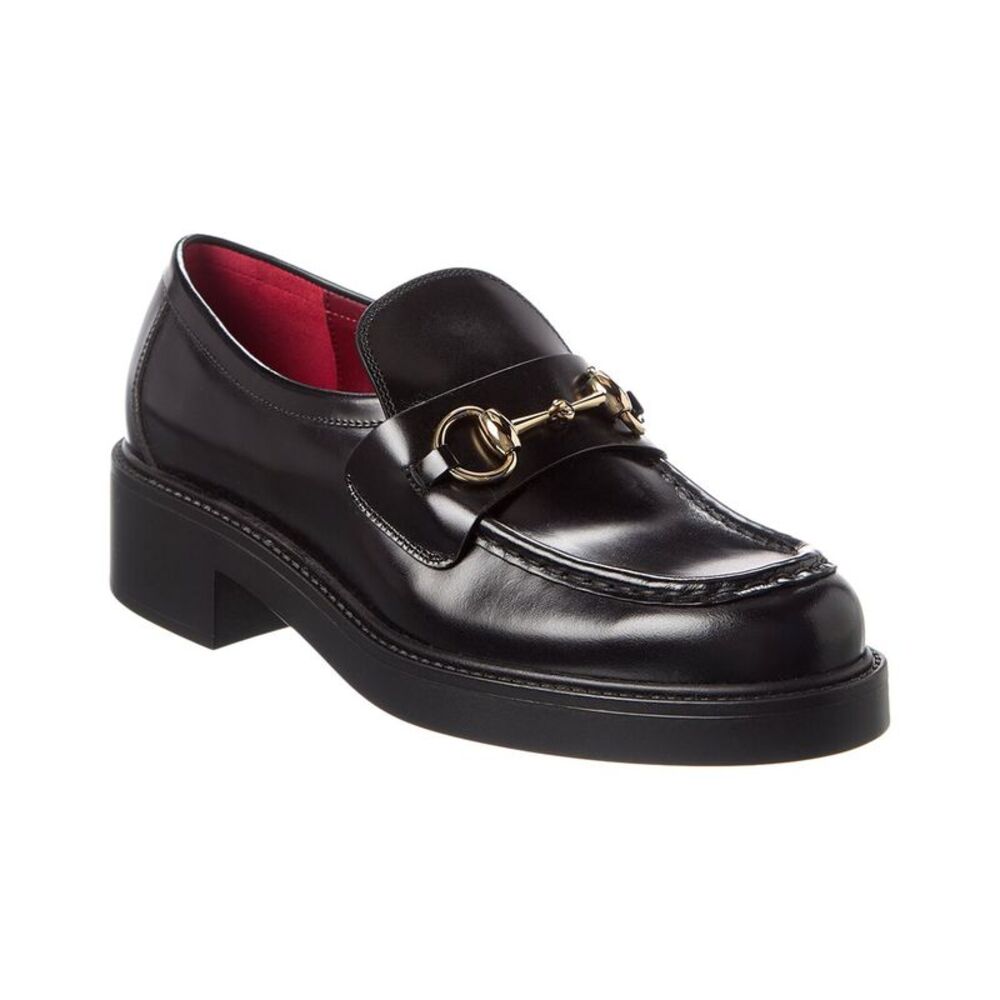 Gucci Horsebit Leather Platform Loafer, Black